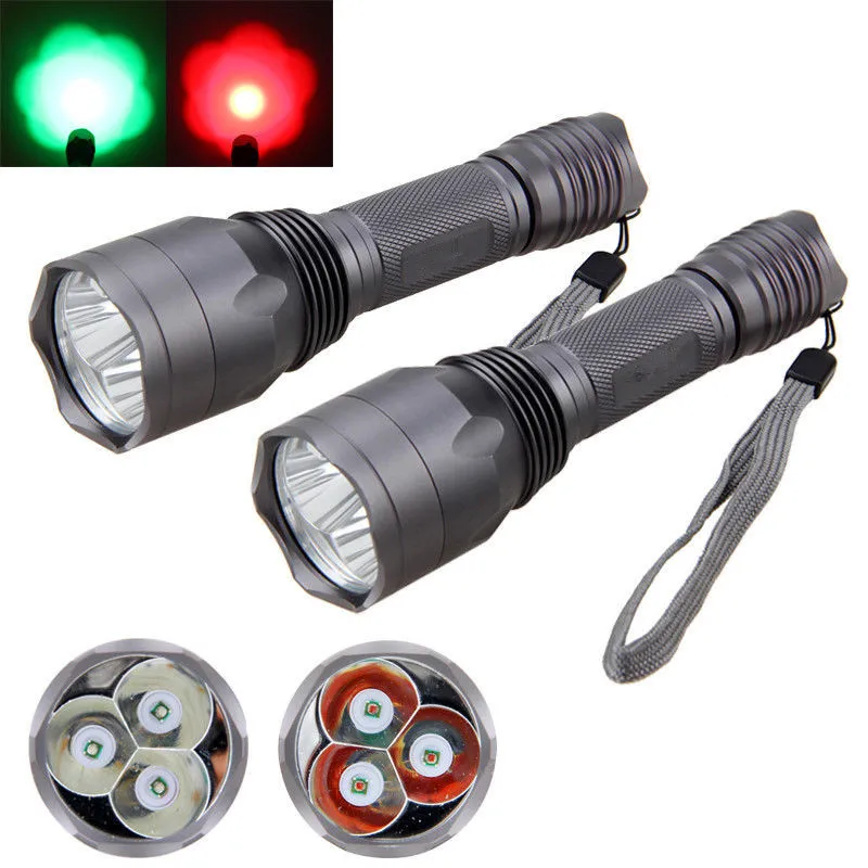 

XANES C10 3 T6 960LM Red Light Green Light Functional Hunting Searching Flashlight Led Flashlights Portable Lighting Torches