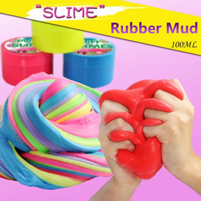 

100ML DIY Fluffy Float Slime Putty Scented Stress - Relieving Plasticine Rubber Mud Kid Toy For Playing Games 10 Colors
