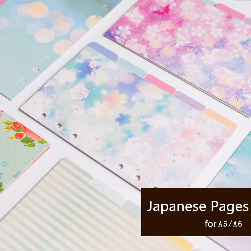 

5 Sheets/Set A5 A6 Planner Inner Pages for Loose Leaf Notebook Balloon Flower Sakura Spiral Notebook Paper Cute Refill Inserts
