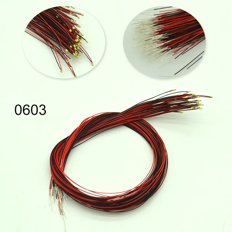 100pcs 3v светодиодный модель поезда HO N ОО весы предплатные микро лиц проводной 0402 0603