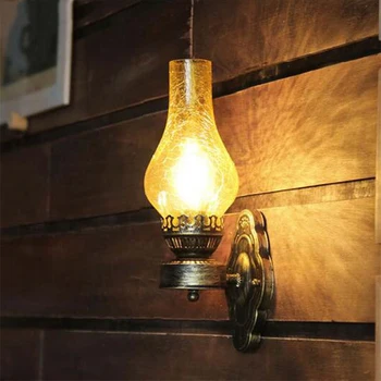 

Vintage Wall Lights Rustic Iron Wall Lamps Kerosene Lantern Light Rusty Corridor Hallway Wall Sconce Wall Lamp Kitchen Fixtures