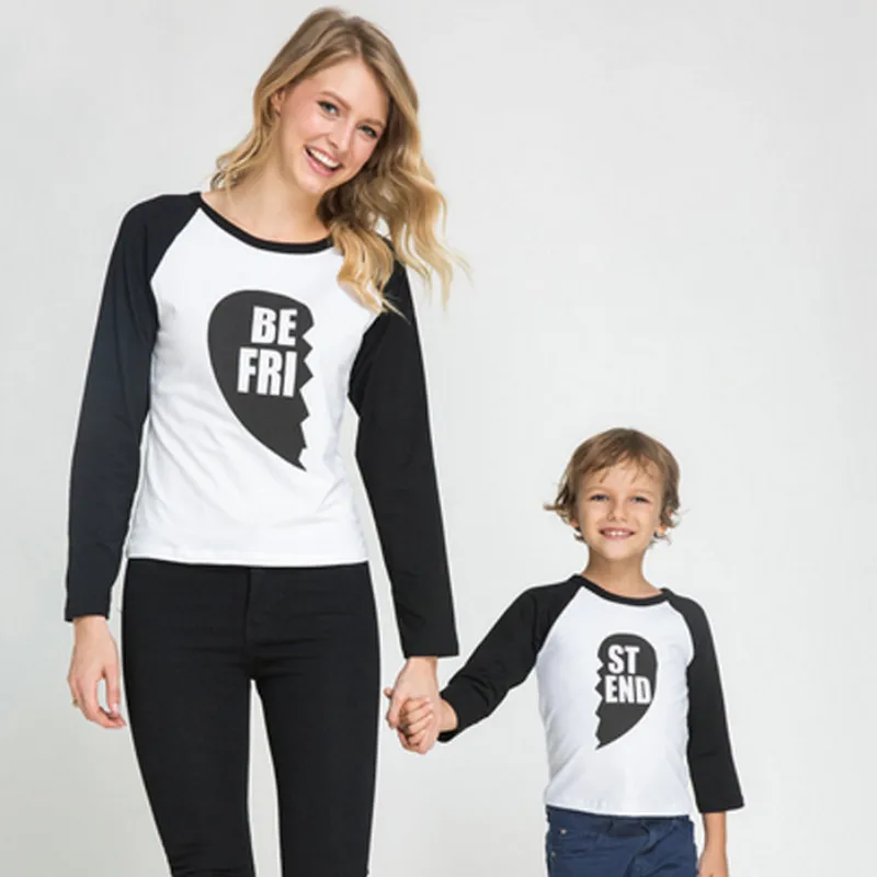 

Family Matching Clothing Outfits New 2018 Women Mom Kids Baby Long Sleeve Cotton T shirts spring autumn Cotton cute Top hoodies