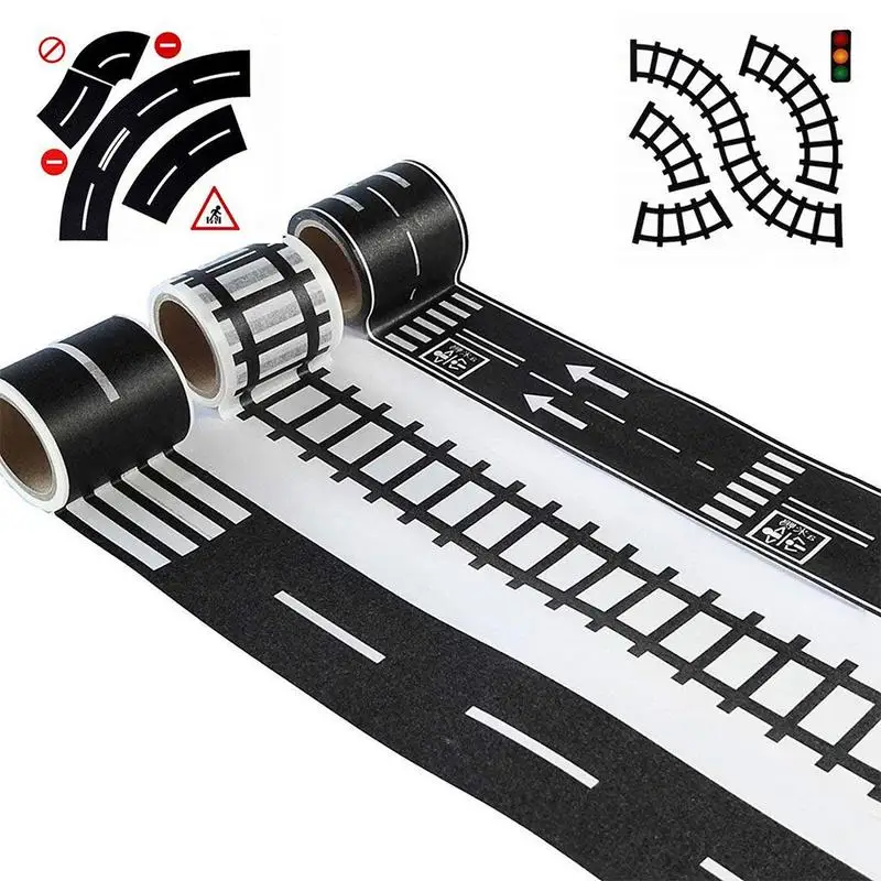 

DIY Road Railway Plastic Toy Track Scene Design Removable Tape Cultivate Baby Imagine Interesting Child Sticker Toy