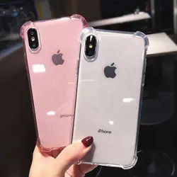 Ottwn чехол сверкающий с блестками для iPhone 6 6S 7 8 Plus X прозрачный противоударный чехол для iPhone XR XS Max 7 мягкая ТПУ задняя крышка