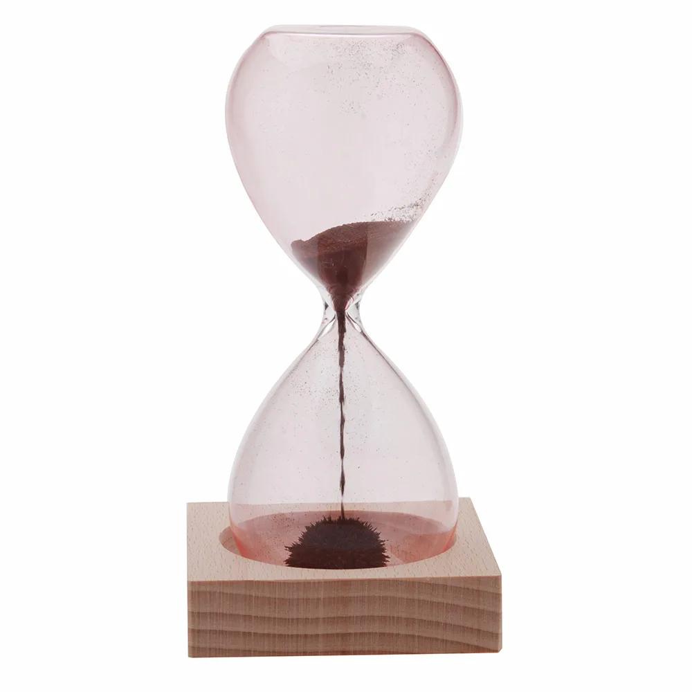 

1pcs Magnet Hourglass Home Decor Timer Desktop Decoration Magnetic Hourglass Black