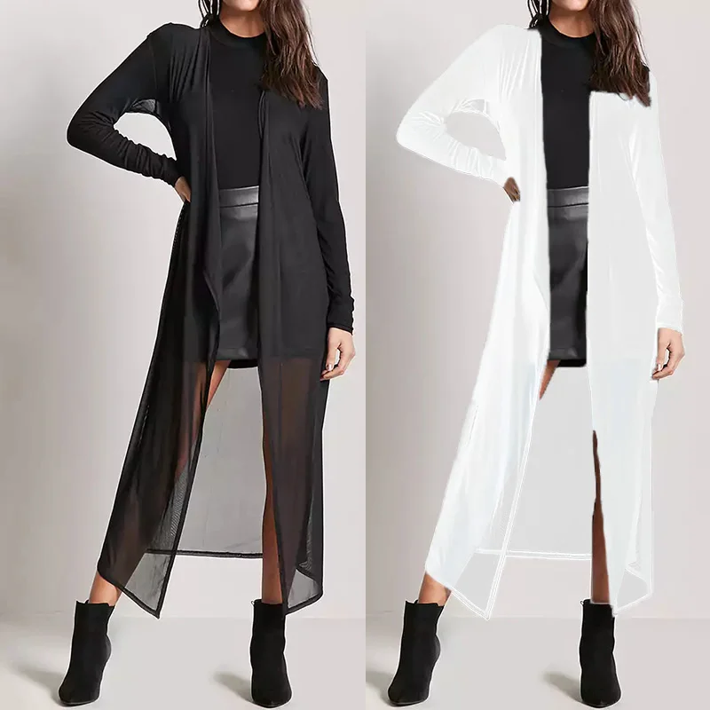 Summer Blouse Women Black White Solid Kimono Beach Shirt Cardigan Tops Shirts Casual Loose Long Blouses Blusa Plus Size S-5XL
