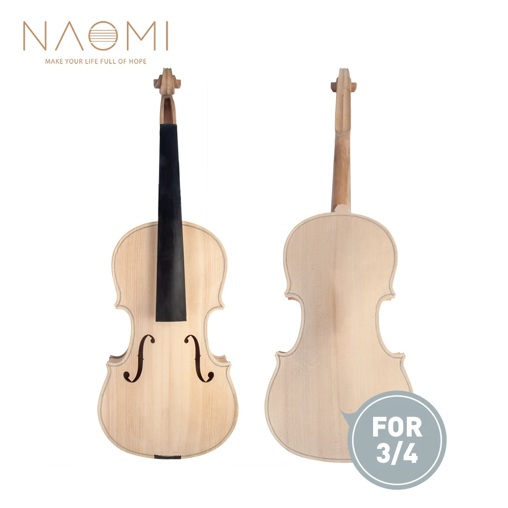 

NAOMI 3/4 Unfinished Violin 3/4 Size Violin Maple Body W/ Ebony Fingerboard High Quality Violin Parts Accessories New