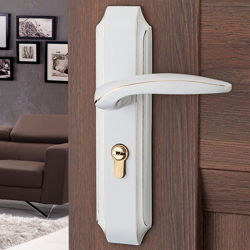 

Vintage Metal Door Panel Lock Handle Room Door Latch Bolt Home Security Lock