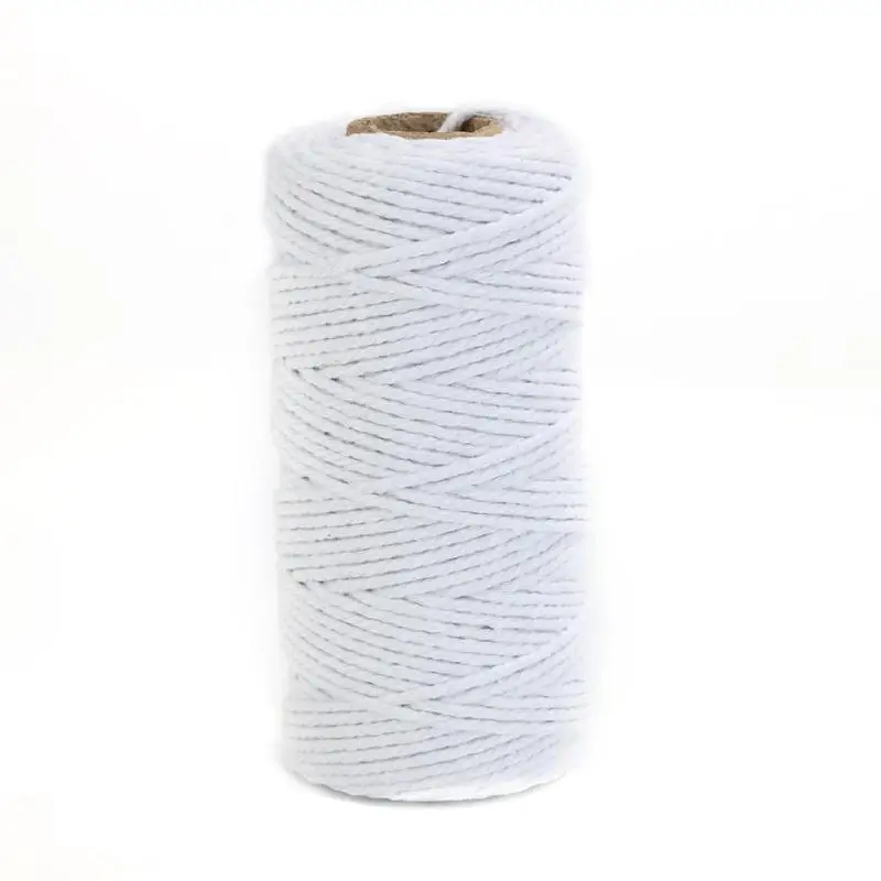 

Durable 100m Cotton Cord Natural Beige Twisted Cord Rope Craft Macrame String DIY Handmade Home Decorative supply 2mm