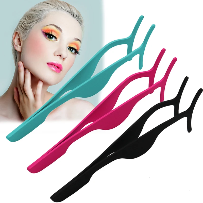 

False Eyelash Tweezers Fake Eye Lash Applicator Extension Curler Nipper Auxiliary Clip Clamp Makeup Forceps Professional Tools