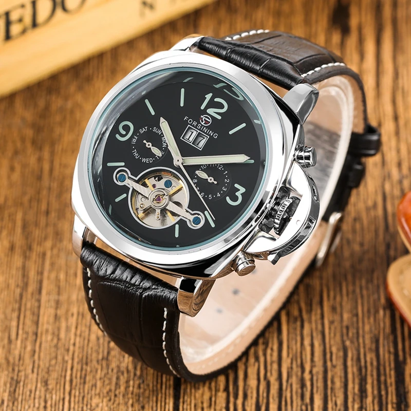 Mens Watches Top Automatic Mechanical Watch Tourbillon Men Sport Luminous Clock Leather Business Retro Wristwatch Relojes 1 Mens Watches Top Automatic Mechanical Watch Tourbillon Men Sport Luminous Clock Leather Business Retro Wristwatch Relojes 4