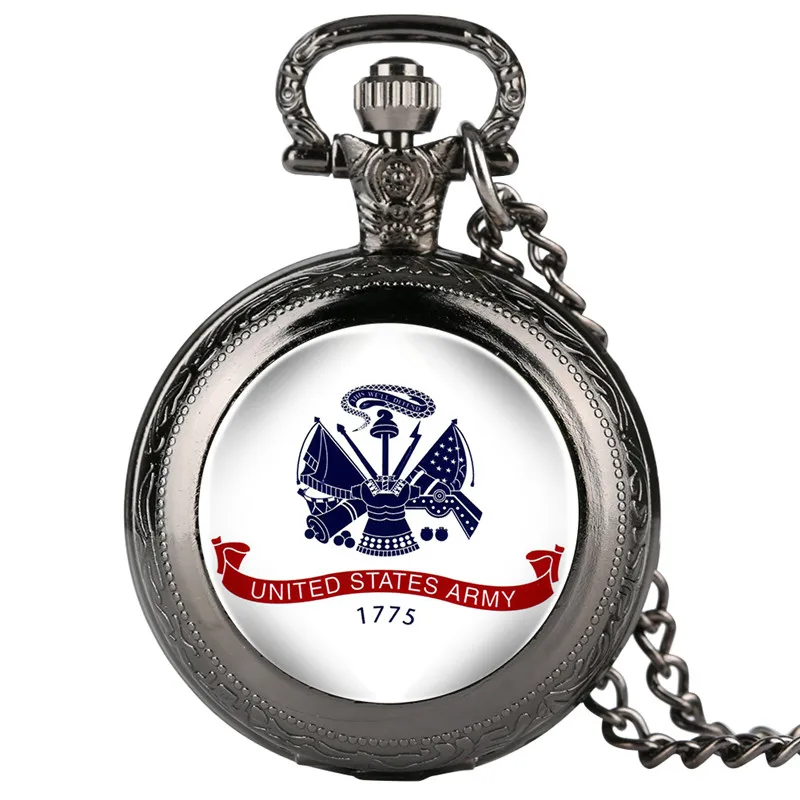 Clock United States Army Fobs Mens Pocket Watch Pattern Arabic Digital Alice in Wonderland Necklace | Наручные часы