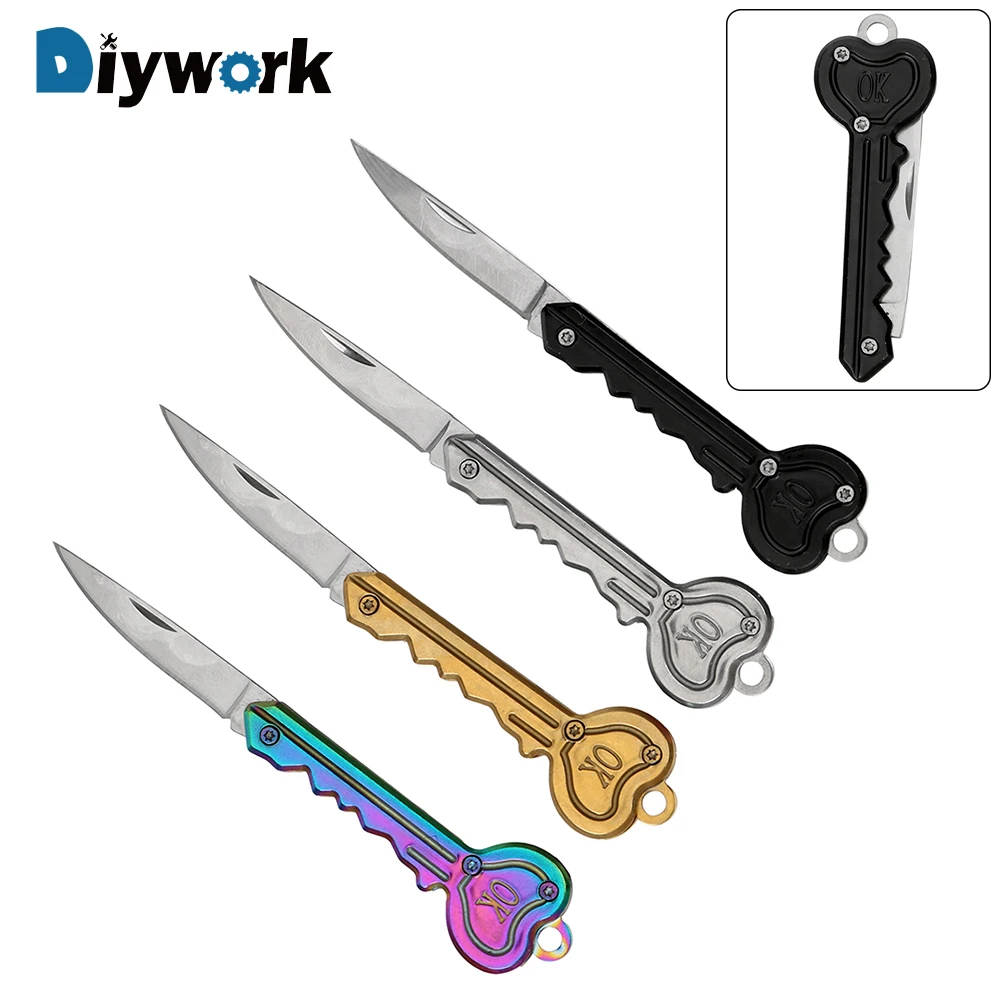 DIYWORK мини нож в виде ключа, складной карманный нож, лезвие для ключей, наборы ручных инструментов, бумажный резак, надпись, Открыватель коробок, походные инструменты для выживания|Наборы ручных инструментов| | АлиЭкспресс