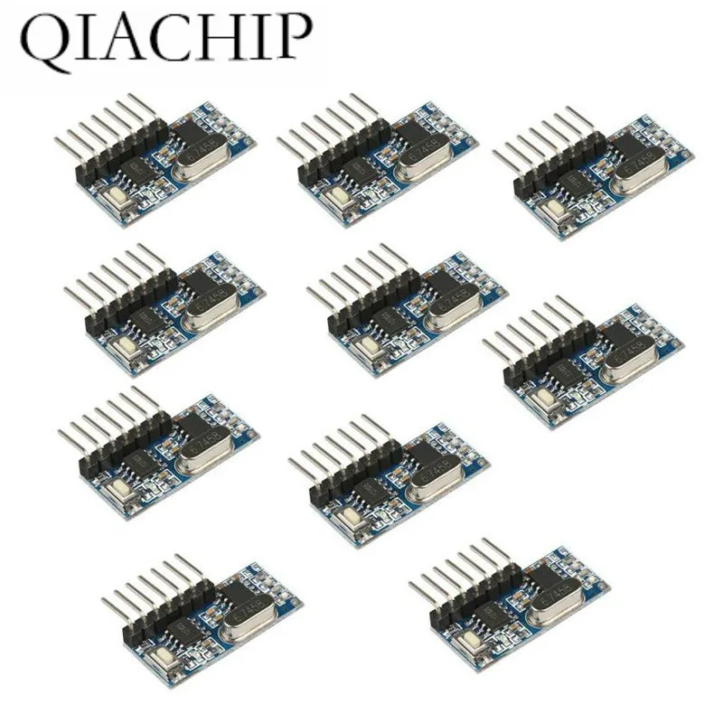 

QIACHIP 10 PCS 433Mhz Wireless Remote Control Switch 4CH RF Relay 1527 Encoding Learning Module For Light Receiver Diy Kit