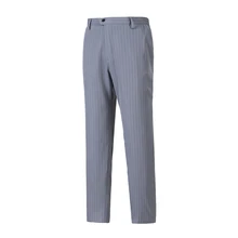 Индивидуальные Новые мужские светло-серые полосатые брюки для делового костюма модное платье повседневные Прямые брюки от костюма Мужские костюмы брюки