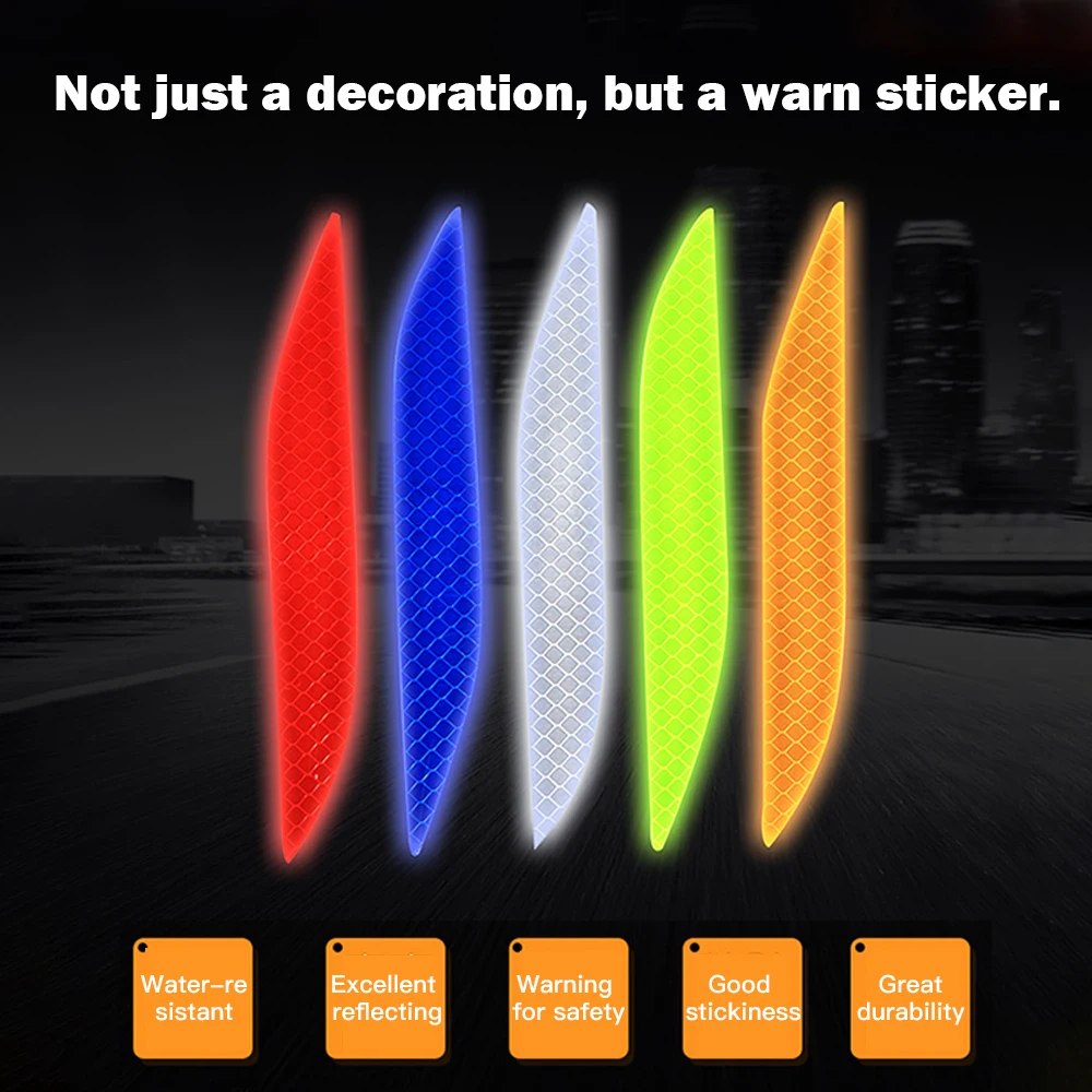 

2PCS Car Wheel Boss Ultra Reflective Stickers Motorcycle Bicycle Anti-Collision Warning Safety Sticker Water-Resistant Paster