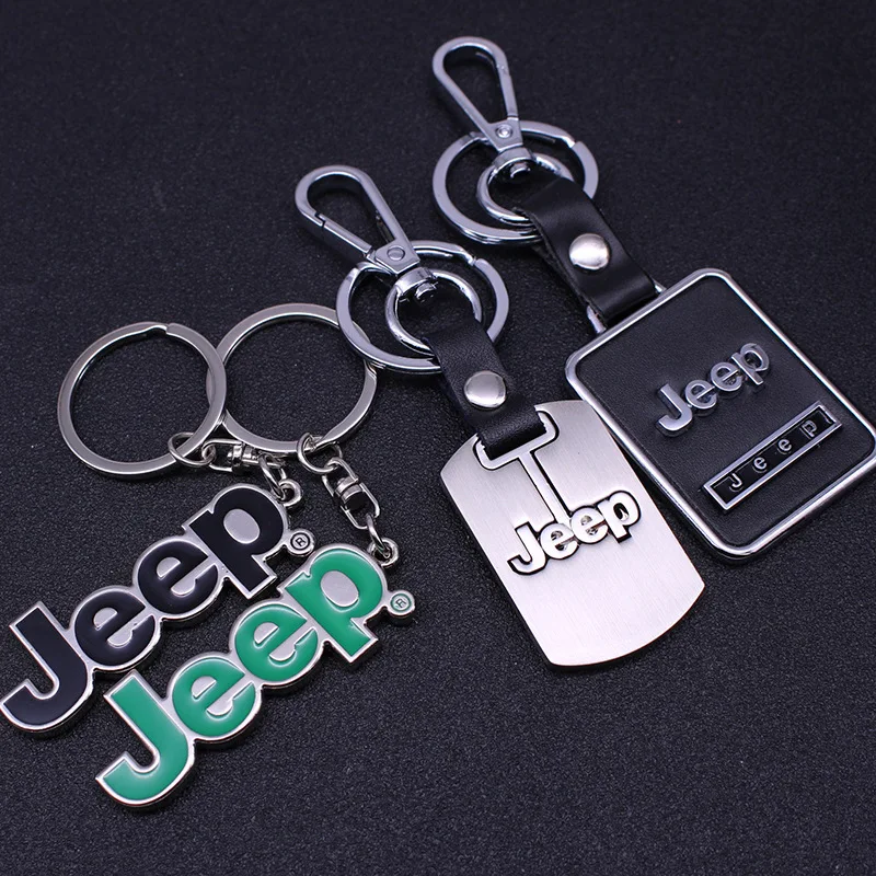 

Applicable To Black Green Jeep Keychain Big Cherokee Wrangle Guide Free Light Car Metal Key Chain 4S Shop Key Buckle Key Ring