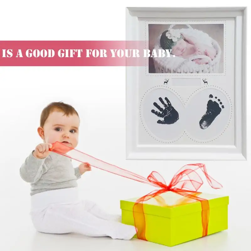 Детские сувениры отпечаток руки ребенка ноги фоторамка комплект для новорожденных мальчиков полная луна 100 дней подарок