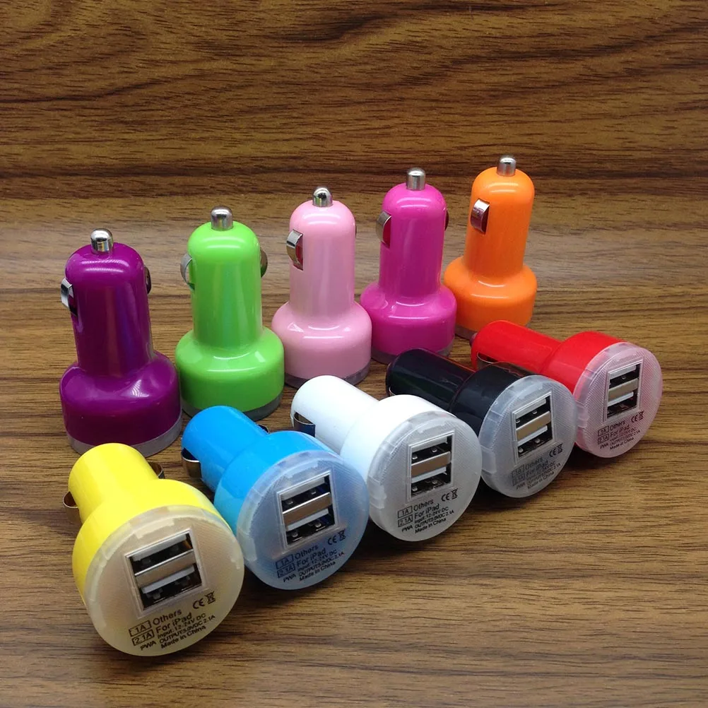 1 шт. 2.1A Универсальный Переходник USB для зарядки в машине Mini Bullet LED двойной 2