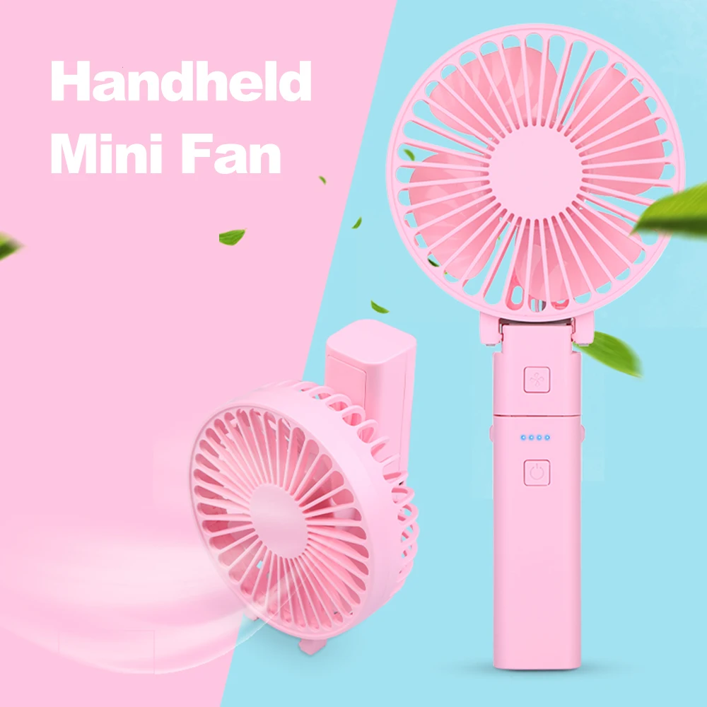 

Portable Air Cooler Handheld Removable Power Bank USB Rechargeable Mini Fan Foldable 3 Speeds Table Fan for Home Office Travel