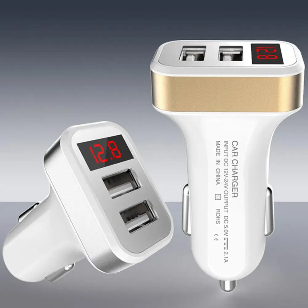 Автомобильный прикуриватель с разъемом power DC12-24V Dual USB с экраном дисплея