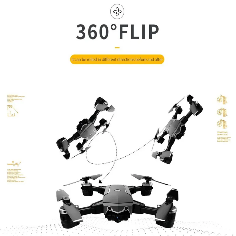 Квадрокоптер JDRC складной с камерой HD 5 МП 1080P Wi Fi FPV 18 минут полета RTF JD20S