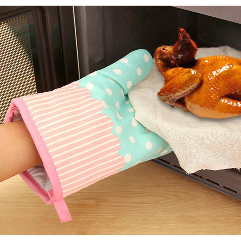 

1 Pcs Cotton Oven Glove Heatproof Mitten Kitchen Cooking Microwave Oven Mitt Insulated Non-slip Glove Thickening