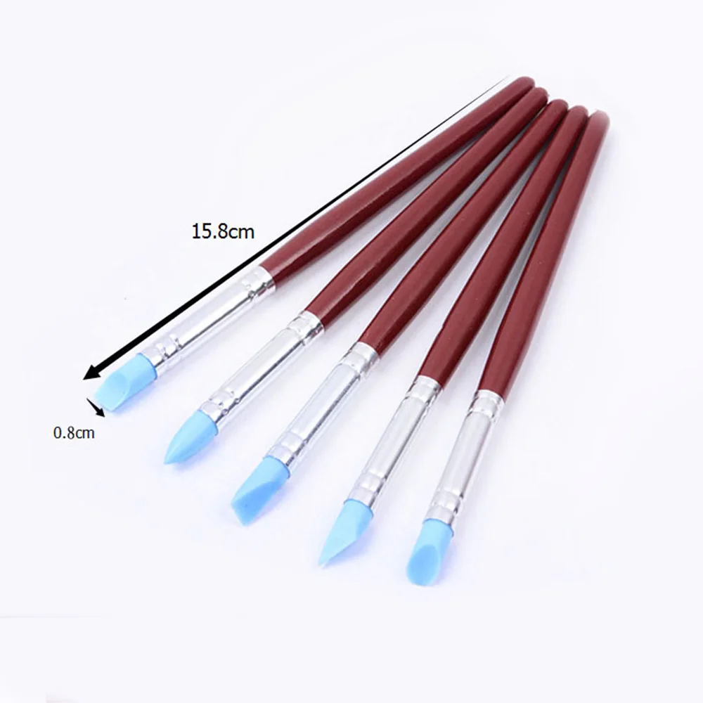 

5pcs Soft Silicone Pottery Clay Tool Sculpting Fimo Polymer Modelling Shaper Tools For Hobby Craft