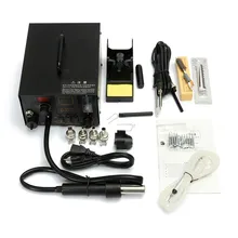 968A+ Многофункциональный 4 in1 220 V Цифровой Дисплей Термовоздушная паяльная и паяльная станция дымоуловитель