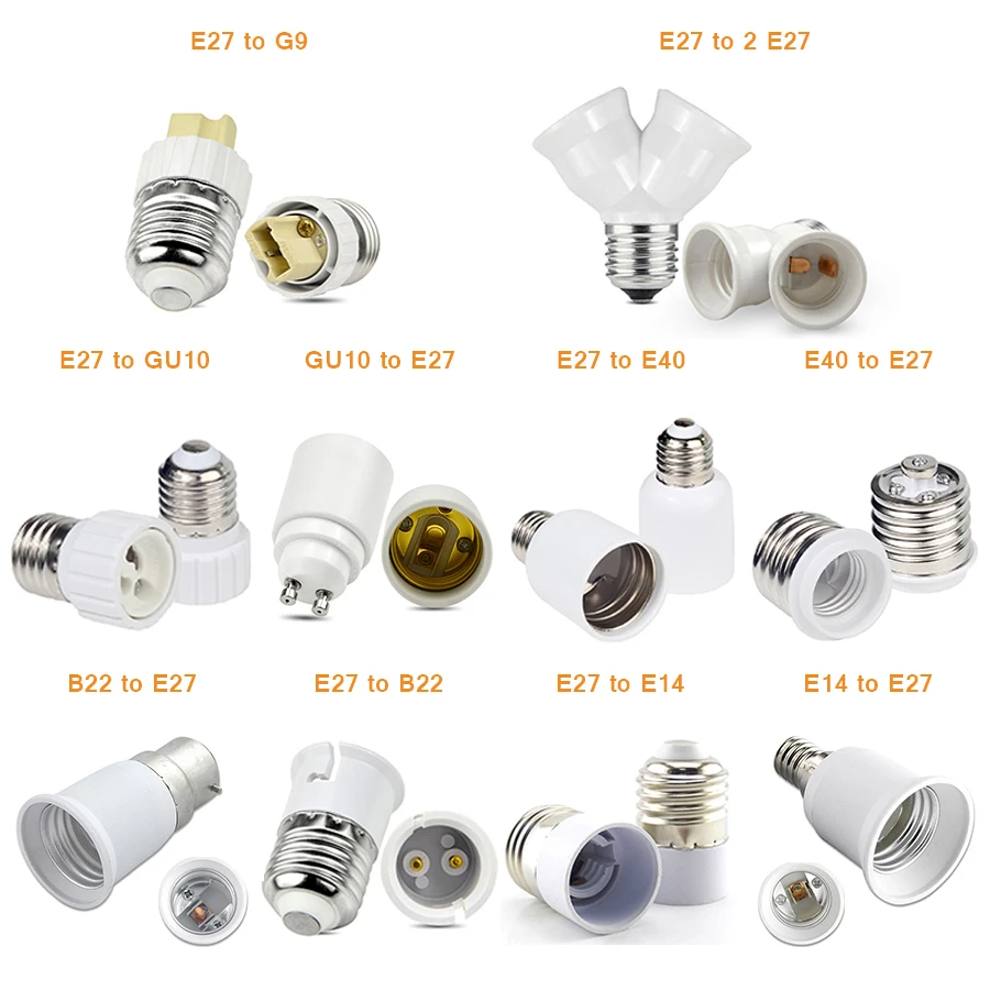 Vruchtbaar formule Aanpassen Gu10 E27 E14 B22 Lamp Light Fitting Holder Bulb Extender Led Lot Socket  Converter Bulb Adapter Screw Sockets Round Base Plastic - Lamp Bases -  AliExpress