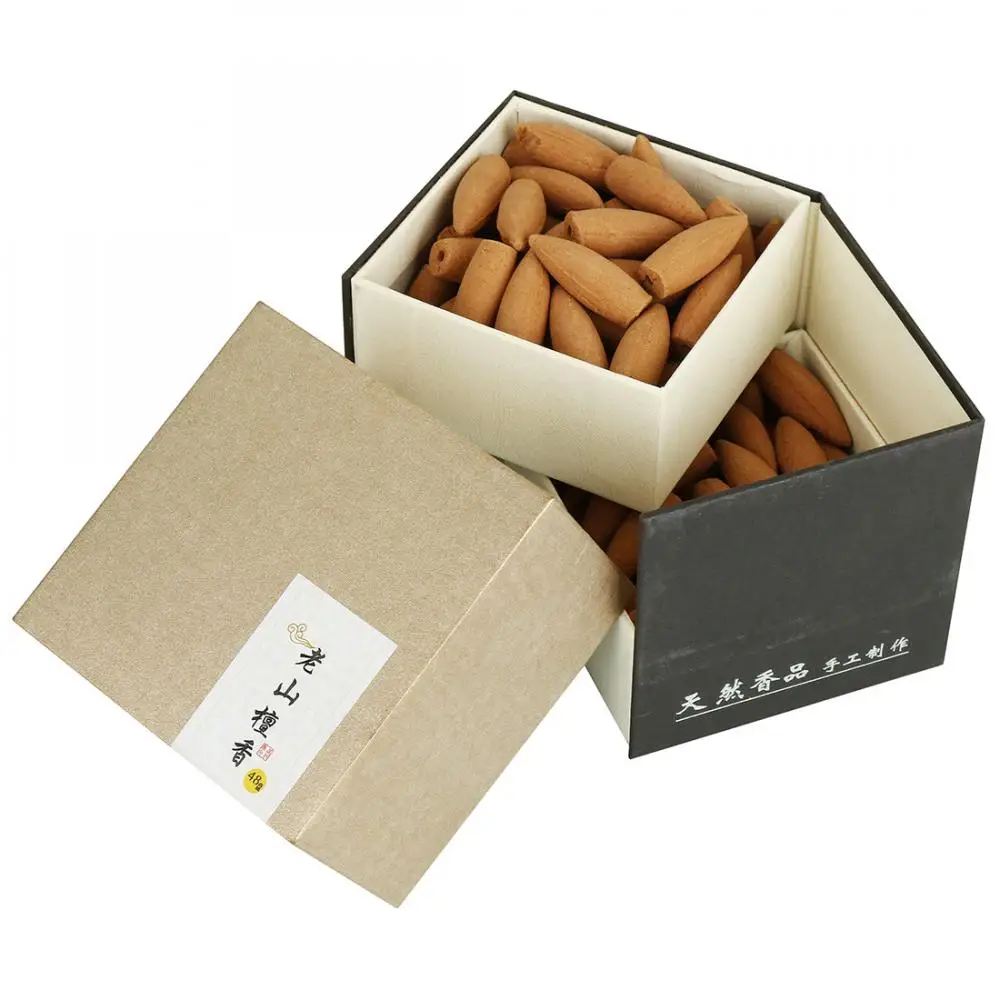 

Approx 120pcs/Box Backflow Incense Cones Sandalwood Fragrant Bullet Hand Incense Regulating Emotion Use In Home Office Teahouse