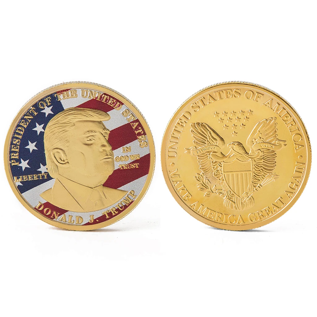 2019 New Donald Trump President Commemorative Coin Gold Silver Plated Bitcoin Collectible Gift Bit coins Historical Memorabilia