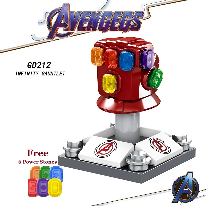 

Avengers Endgame Legoed Marvel Infinity Gauntlet With 6Pcs Power Stones Thanos Gloves Building Blocks Children Gift Toys GD212