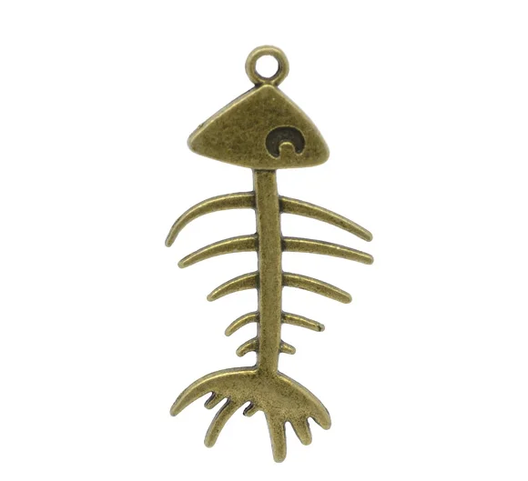 

Lovely 20 Bronze Tone Fish Bone Charms Pendants 42x21mm (B14521)