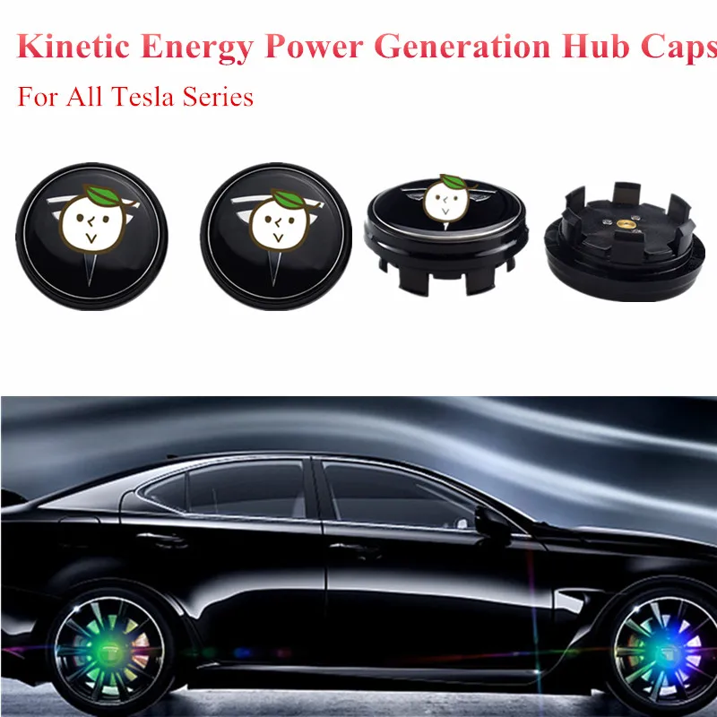 

4Pcs Car Maglev K inetic Energy Generation Waterproof Hub Cap LED Light For All Tesla Model 3 X S Floating Illuminate Wheel Cap