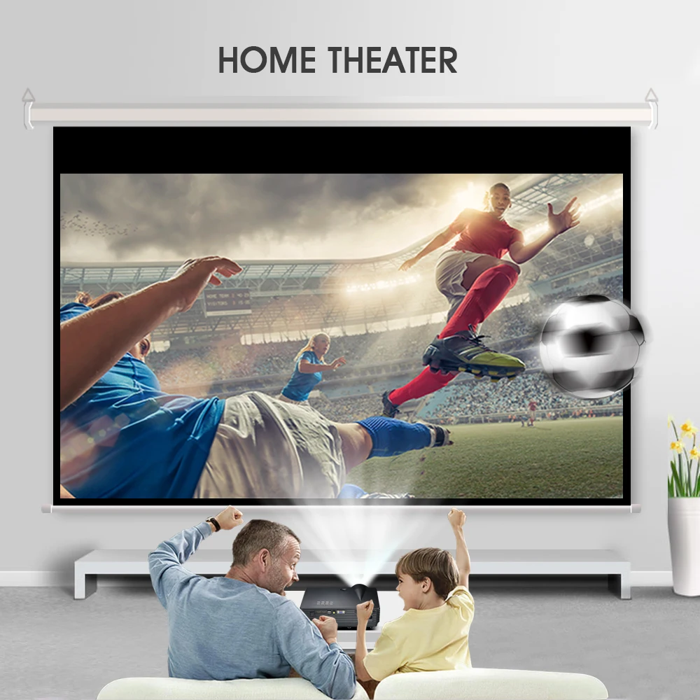 BYINTEK Brand Luxury Moterized 100inch 16:9 Electric Home Theater Outdoor Movie Wall Matte White Projector Projection Screen