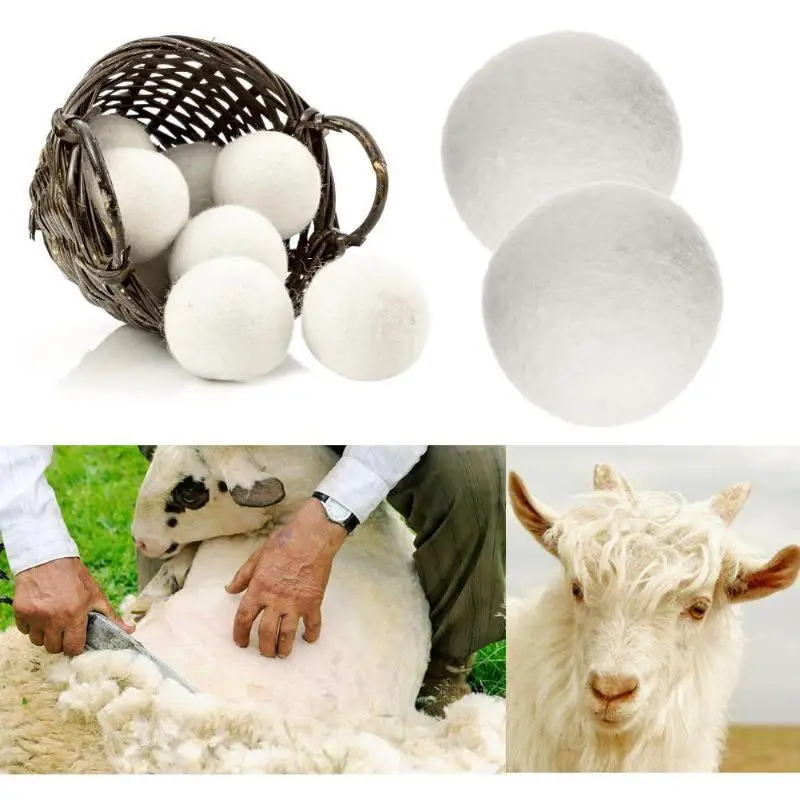 

New 10pcs/pack Laundry Clean Ball Reusable Natural Organic Laundry Fabric Softener Ball Premium Organic Wool Dryer Balls