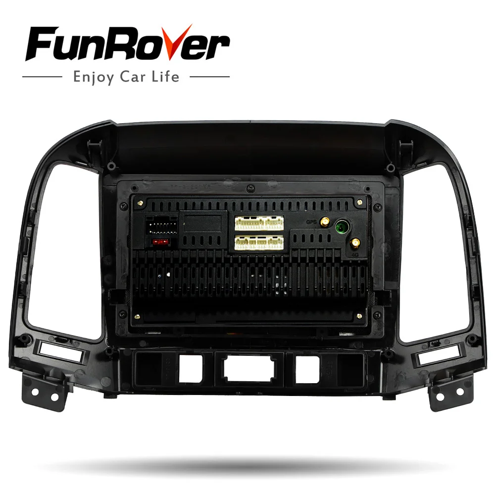 Perfect FUNROVER android 9.0 2.5D+IPS car dvd gps multimedia player For Hyundai Santa Fe 2005-2012 radio navigation navi stereo DSP RDS 5