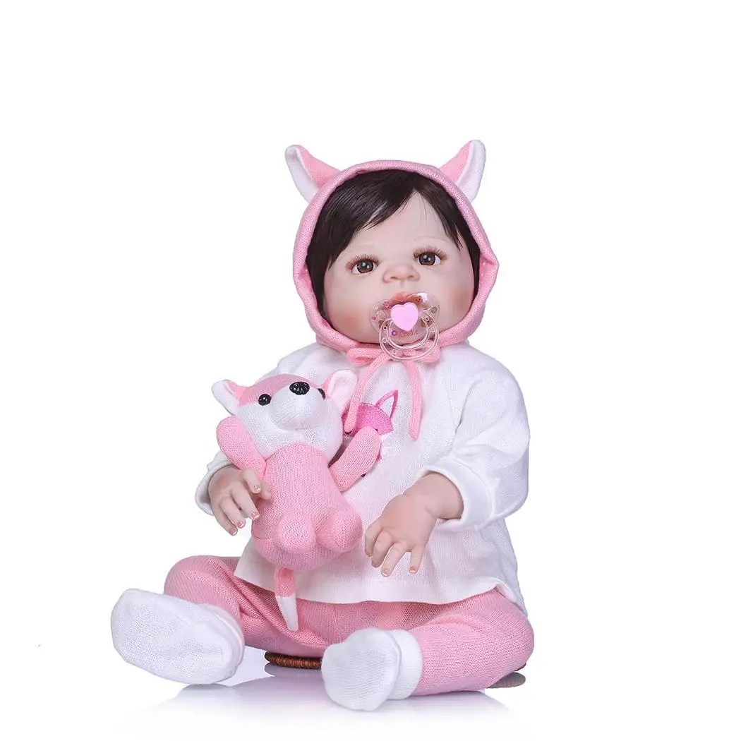 

Kids Soft Silicone Realistic With Clothes Collectibles, Gift, Playmate Reborn Unisex Baby 2-4Years Pink Doll