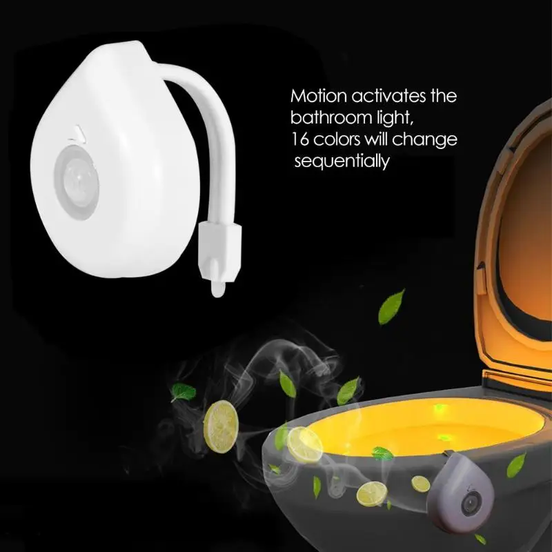 

Smart PIR Motion Sensor Toilet Seat Night Light 16 Colors Waterproof Backlight For Toilet Bowl LED Lamp WC Toilet Light