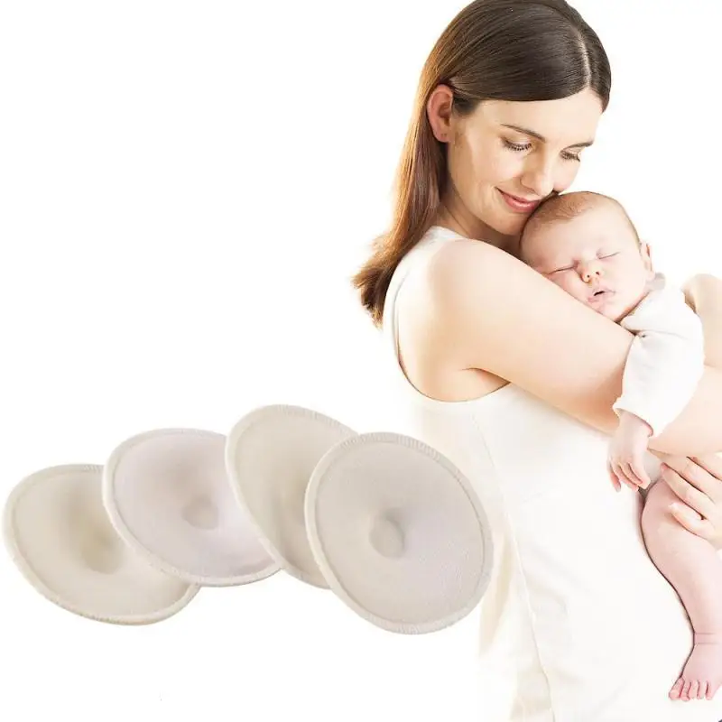 8Pcs/4Pairs Washable nursing pads Breastfeeding Soft Absorbent pure