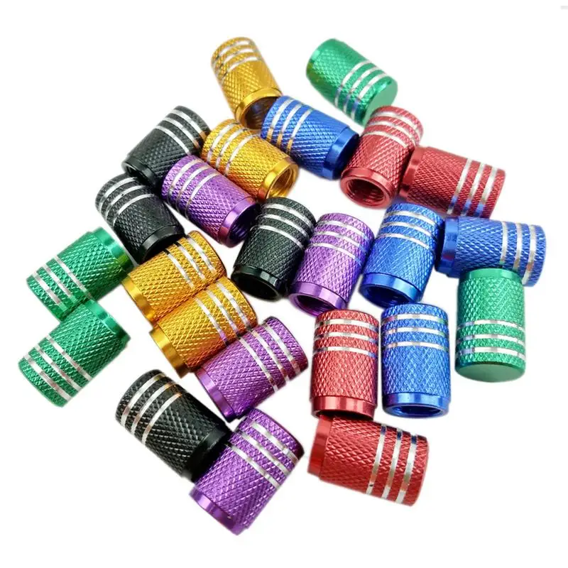 

4PCS Car Valve Cap Automobile Motorcycle Tire Colorful Aluminum Alloy Cap Wheel Hub Valve Cover Valve Stem Caps Dust Covers