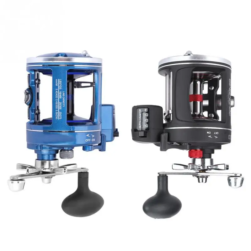 

12BB 3:8:1 Fishing Reel with Line Counter Fishing Trolling Reel Left Right Handed Drum Wheel Fishing Reel Fishing Accessories
