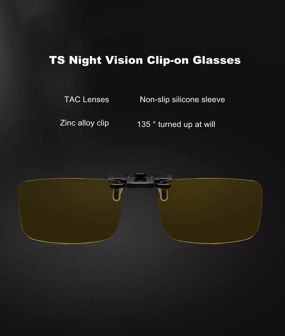 XIAOMI TS Night Vision Clip-on Glasses TAC Polarized Lenses Zinc Alloy 135 Degree Random Upturn Night Driving Clip Goggles XIAOMI TS Night Vision Clip-on Glasses TAC Polarized Lenses Zinc Alloy 135 Degree Random Upturn Night Driving Clip Goggles