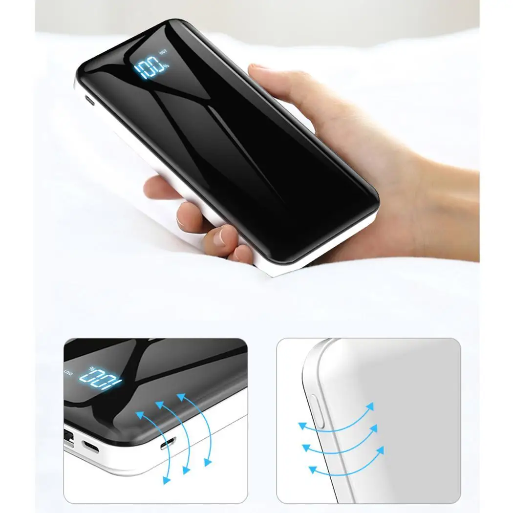 20000 mAh power Bank модный портативный двойной USB выход цифровой дисплей Быстрая Зарядка