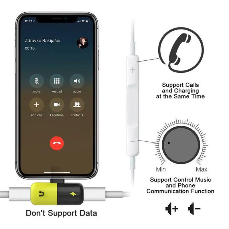 Goede 2 in 1 Audio Adapter Voor apple Iphone 7 8 Plus X Opladen Audio Charger Kabel Adapter Voor Bliksem jack naar Oortelefoon AUX Kabel