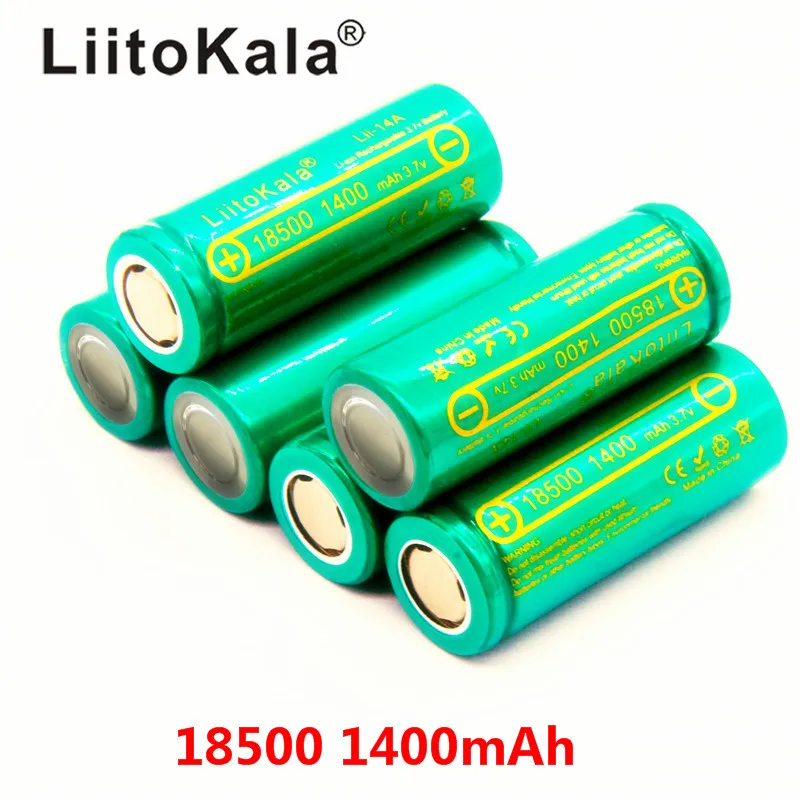 Аккумуляторная литиевая батарея LiitoKala 18500 дюйма 1400 мАч 3 7 в|Перезаряжаемые