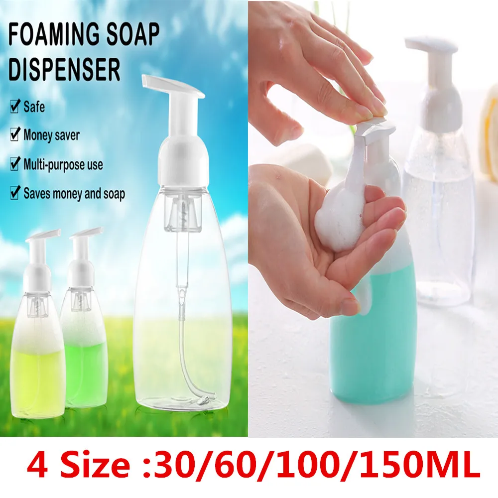 

New Clear Plastic 300ML Foaming Bottle Liquid Soap Whipped Mousse Points Bottling Shampoo Lotion Shower Gel Foam Pump Bottles