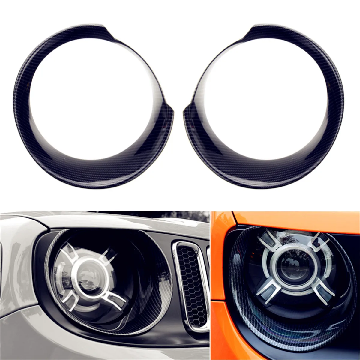 Buy A Pair Of Carbon Fiber Style Car Front Headlight Headlamp Trim Covers