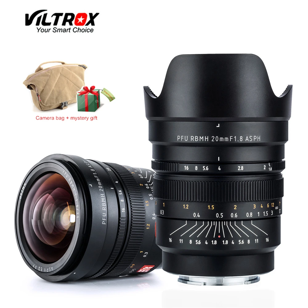 Объективы VILTROX 20 мм f1.8 ASPH в полной оправе широкоугольные линзы Prime с фиксированным